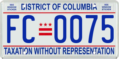 DC license plate FC0075