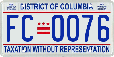 DC license plate FC0076