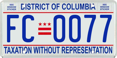 DC license plate FC0077