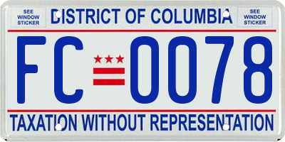 DC license plate FC0078