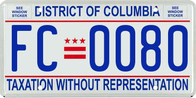 DC license plate FC0080