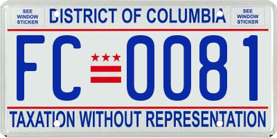 DC license plate FC0081