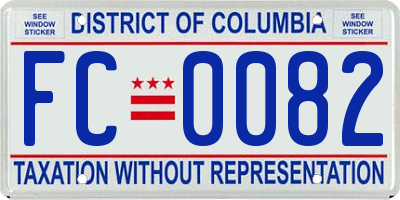 DC license plate FC0082