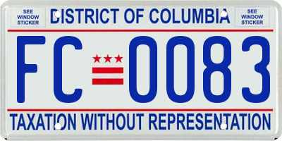 DC license plate FC0083