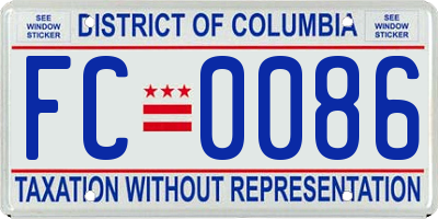 DC license plate FC0086