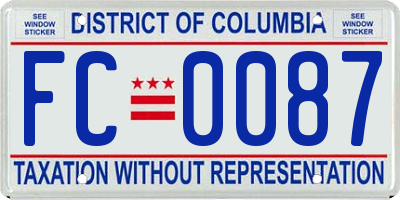 DC license plate FC0087