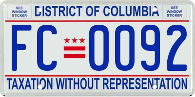 DC license plate FC0092