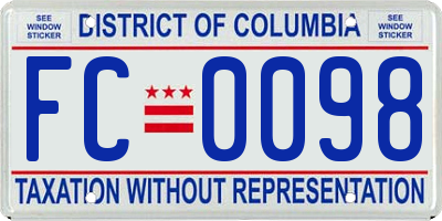 DC license plate FC0098