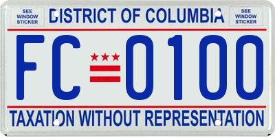 DC license plate FC0100