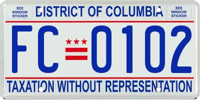 DC license plate FC0102