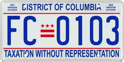 DC license plate FC0103