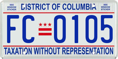 DC license plate FC0105