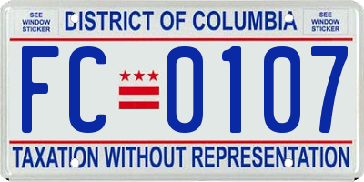 DC license plate FC0107