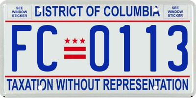 DC license plate FC0113