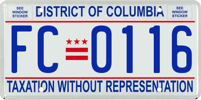 DC license plate FC0116