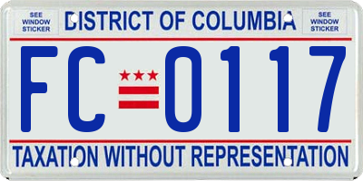 DC license plate FC0117