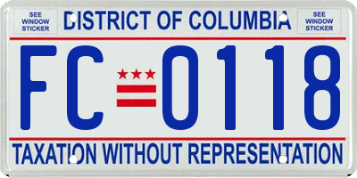 DC license plate FC0118