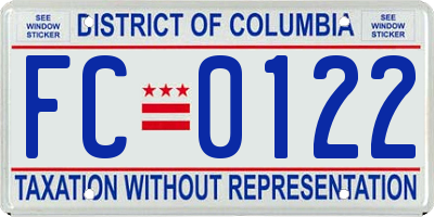 DC license plate FC0122