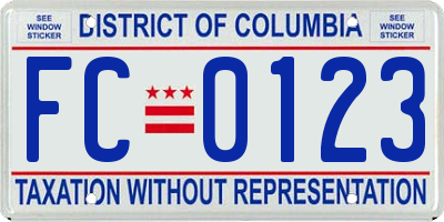 DC license plate FC0123