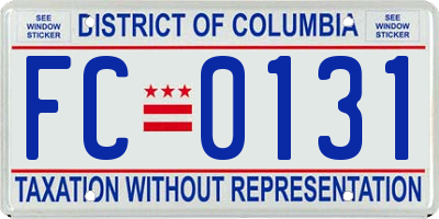 DC license plate FC0131