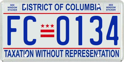 DC license plate FC0134