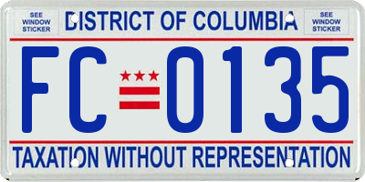 DC license plate FC0135