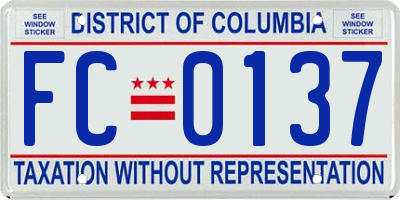 DC license plate FC0137