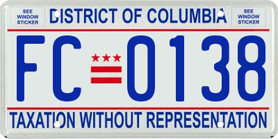 DC license plate FC0138