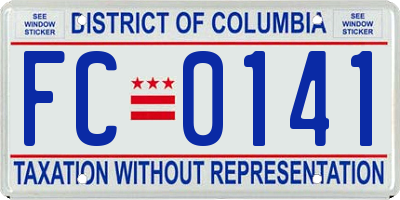 DC license plate FC0141