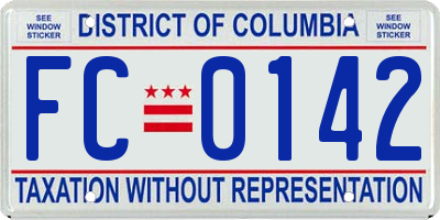 DC license plate FC0142