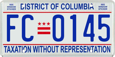 DC license plate FC0145