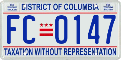 DC license plate FC0147