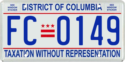 DC license plate FC0149