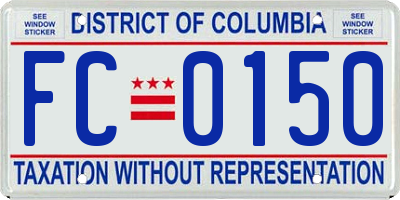 DC license plate FC0150