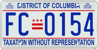 DC license plate FC0154