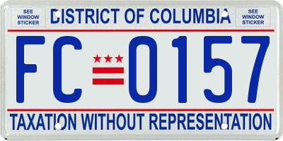 DC license plate FC0157