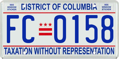 DC license plate FC0158