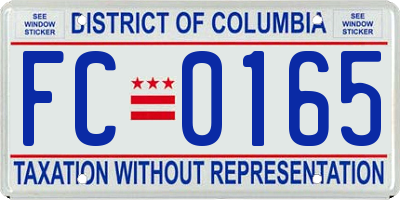 DC license plate FC0165