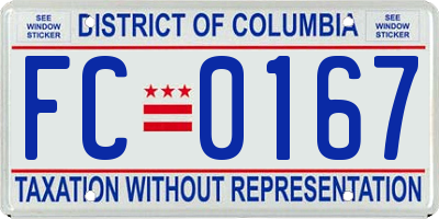 DC license plate FC0167