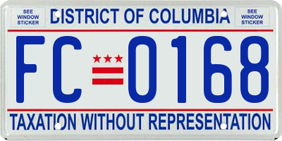 DC license plate FC0168