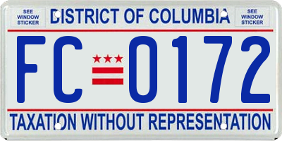 DC license plate FC0172