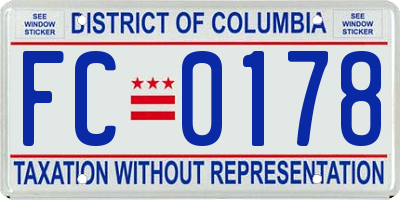 DC license plate FC0178