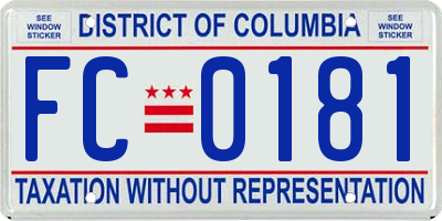 DC license plate FC0181