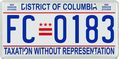 DC license plate FC0183