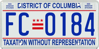 DC license plate FC0184