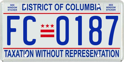 DC license plate FC0187