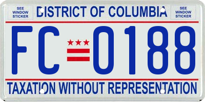 DC license plate FC0188