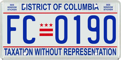 DC license plate FC0190