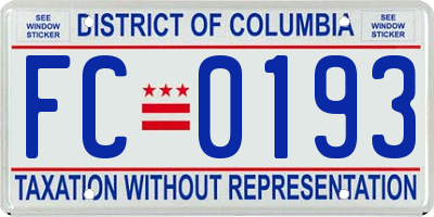 DC license plate FC0193