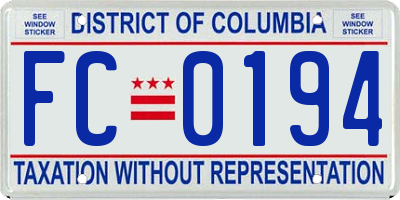 DC license plate FC0194